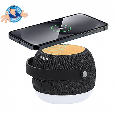 Altoparlante wireless con luci e caricatore smartphone