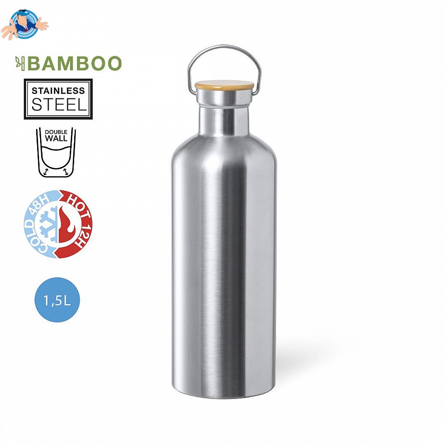 Bottiglia termica in acciaio riciclato RCS 1,5L - Personalizza