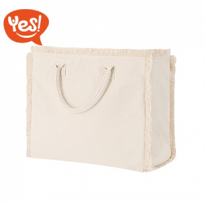 Borsa mare o shopper in cotone con zip