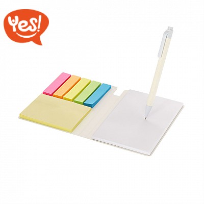 Memo note con penna in materiale riciclato