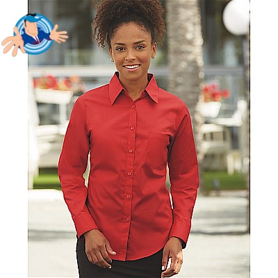 Camicia Donna Policotone Manica 3/4 Rossa 