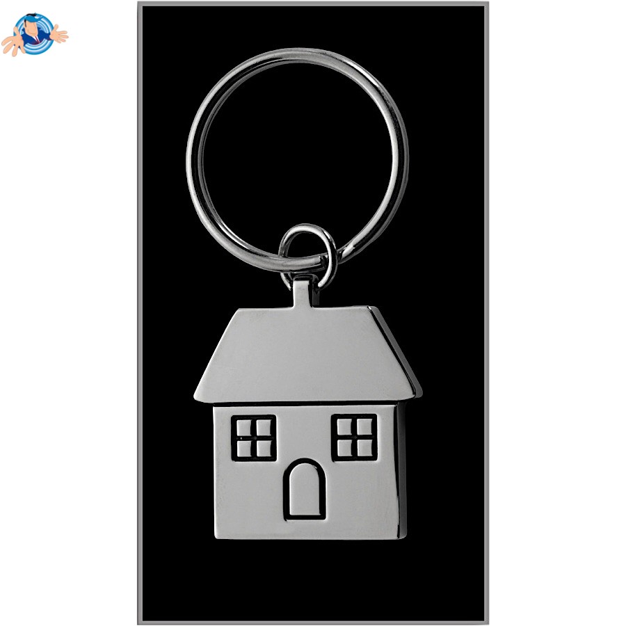 Portachiavi casa in metallo, Logo Personalizzato