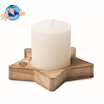 Candela con base in legno personalizzabile