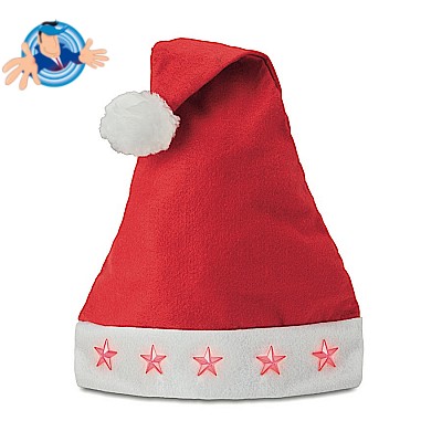 Cappello da Babbo Natale con luci a forma di stella