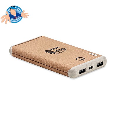 Power bank wireless in sughero