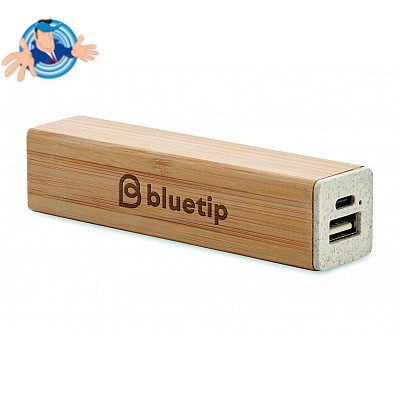 Powerbank con custodia in bambù