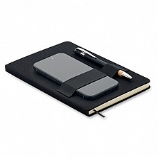 Quaderno con penna e porta smartphone in confezione regalo