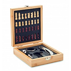 Set da vino con scacchiera