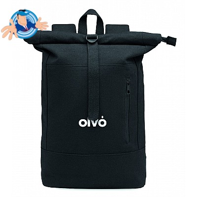 Zaino rolltop porta laptop in materiale riciclato