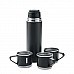 Set thermos antigoccia con tazze in acciaio