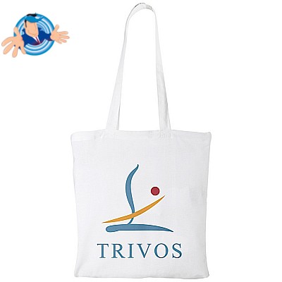 Shopper in cotone con manici lunghi, Logo Personalizzato