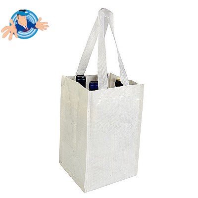 Borsa porta bottiglie 6 posti in PP laminato