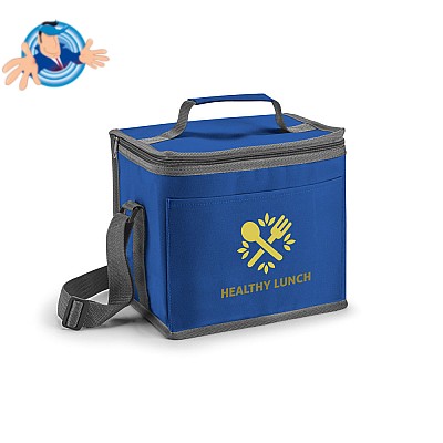 Borsa frigo in poliestere con interno argentato, Logo Personalizzato